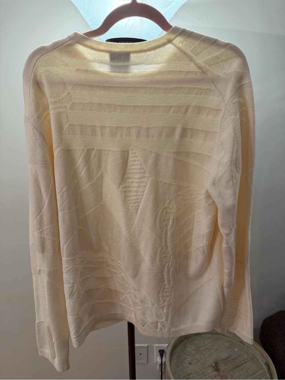 PS Paul Smith Cream Merino Wool Cotton Jacquard Crewneck Sweater M - Picture 4 of 6